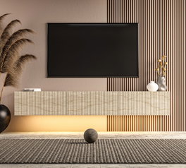 Hanah Home Soporte para TV Ada - Travertino con Iluminación LED